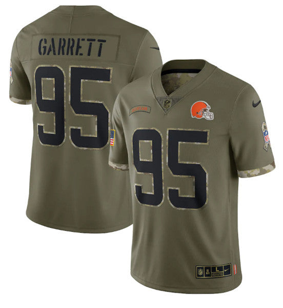 Myles Garrett Cleveland Browns olive Salute To Service jersey