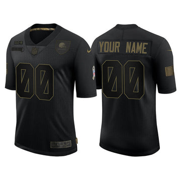 Custom Cleveland Browns black Salute To Service jersey