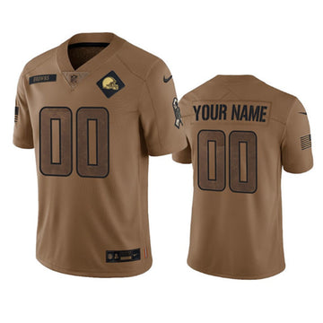 Custom Cleveland Browns brown Salute To Service jersey