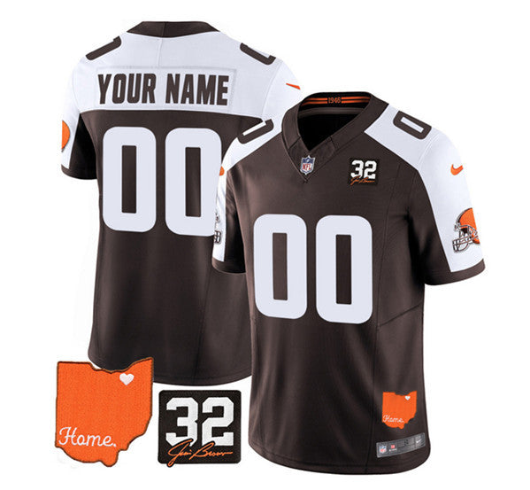Custom Cleveland Browns brown Vapor jersey