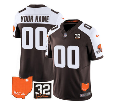 Custom Cleveland Browns brown Vapor jersey