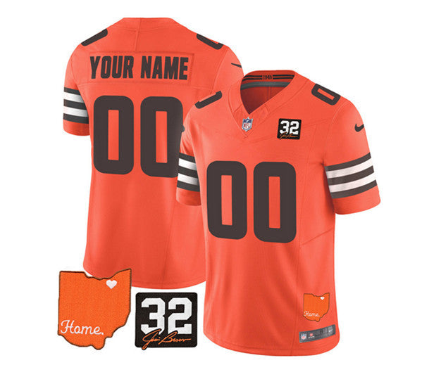 Custom Cleveland Browns orange Vapor jersey