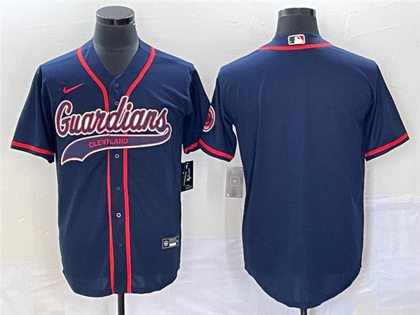 Custom Cleveland Guardians navy jersey
