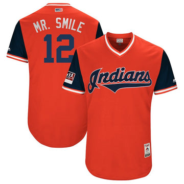 Francisco Lindor Mr. Smile Majestic Cleveland Guardians red jersey