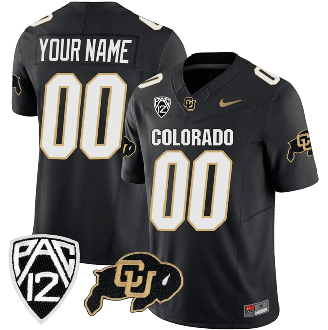 Custom Colorado Buffaloes black jersey