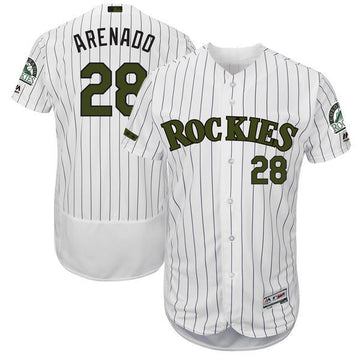 Nolan Arenado Majestic Colorado Rockies white Authentic jersey