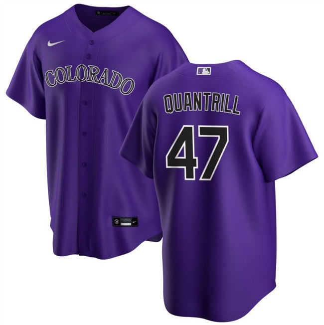 Cal Quantrill Colorado Rockies purple jersey