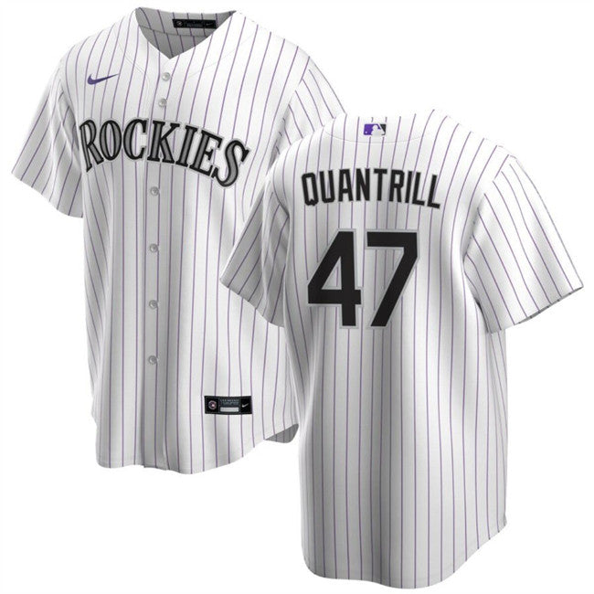 Cal Quantrill Colorado Rockies white jersey