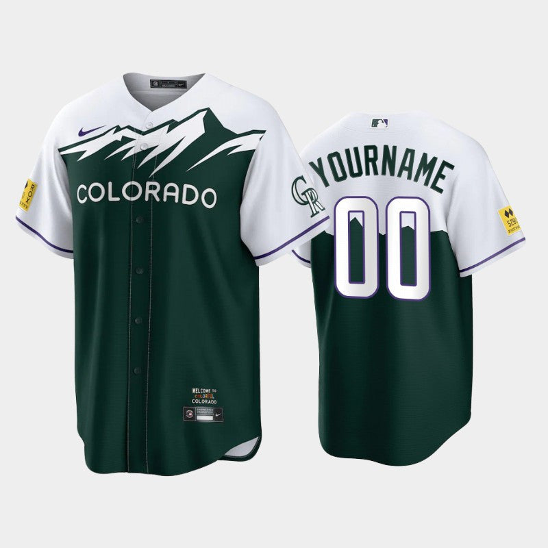 Custom Colorado Rockies green City Connect jersey