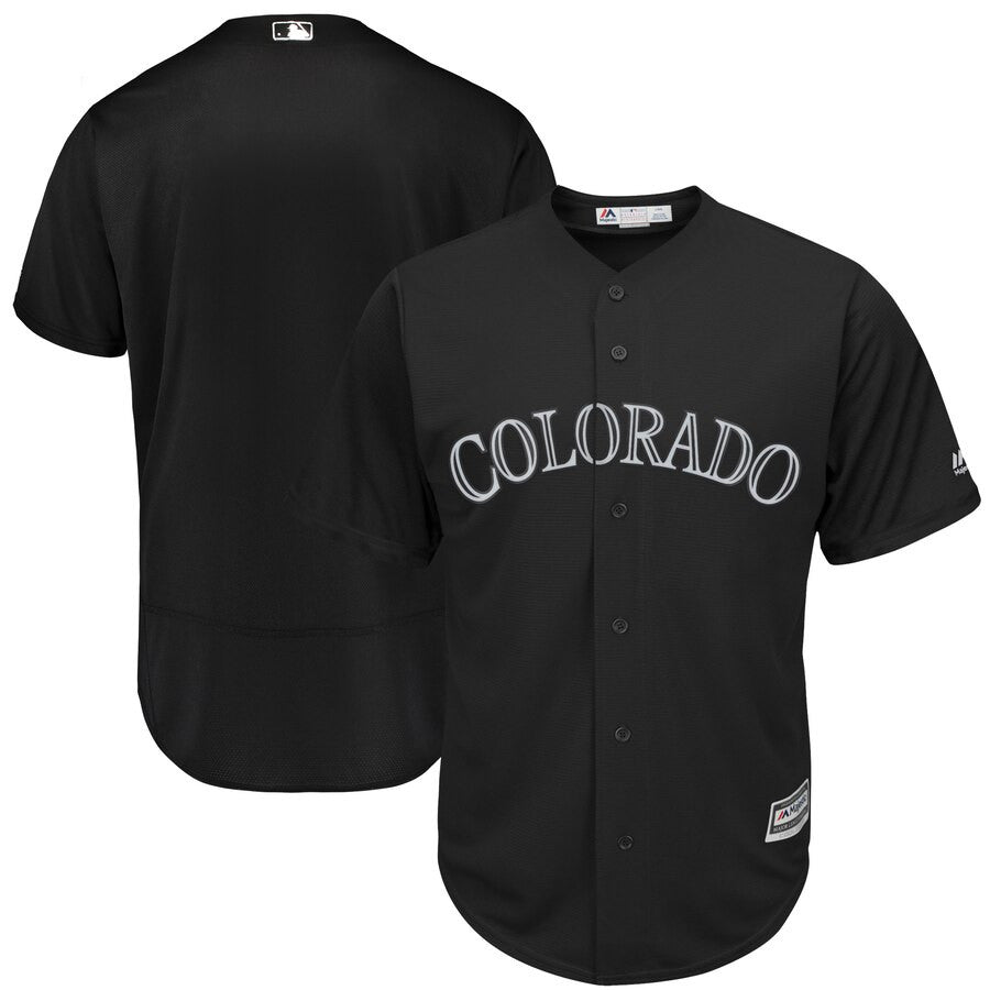 Majestic Colorado Rockies black jersey