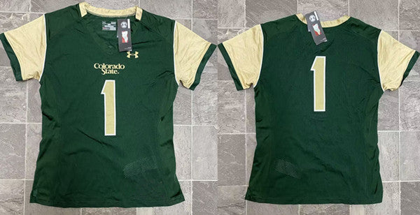 Custom Colorado State Rams green jersey