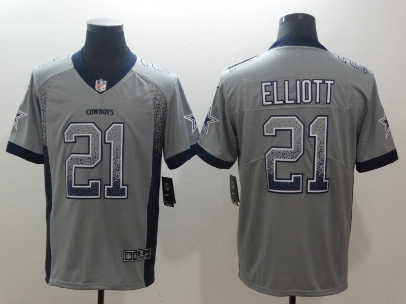 Ezekiel Elliott Dallas Cowboys gray Color Rush jersey