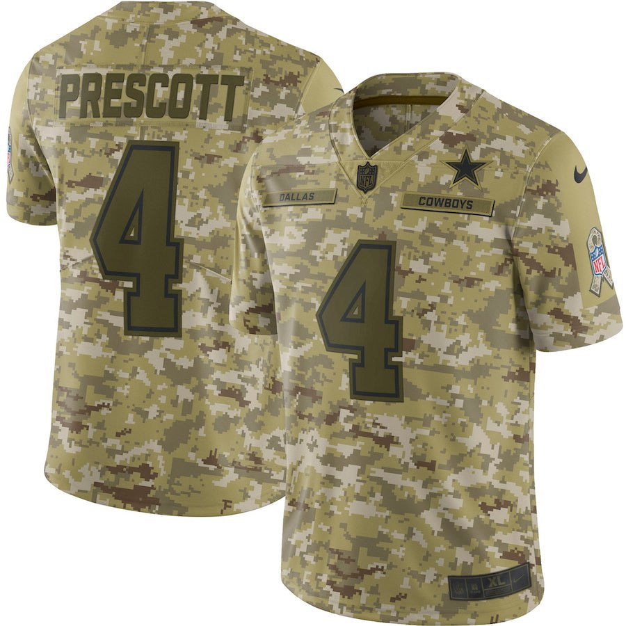 Dak Prescott Dallas Cowboys camo Salute To Service jersey