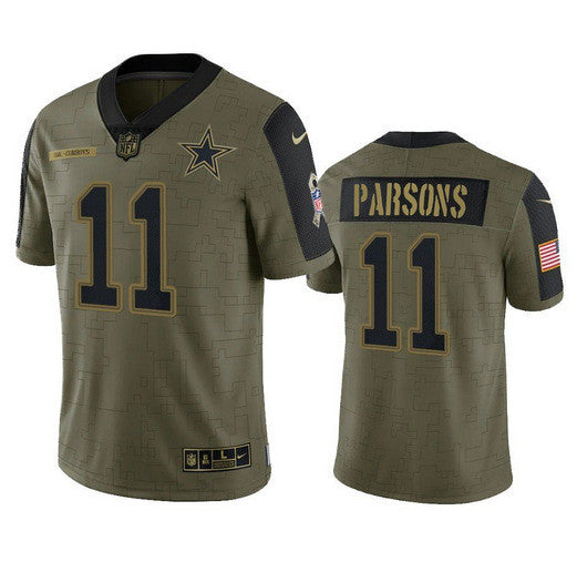Micah Parsons Dallas Cowboys olive Salute To Service jersey