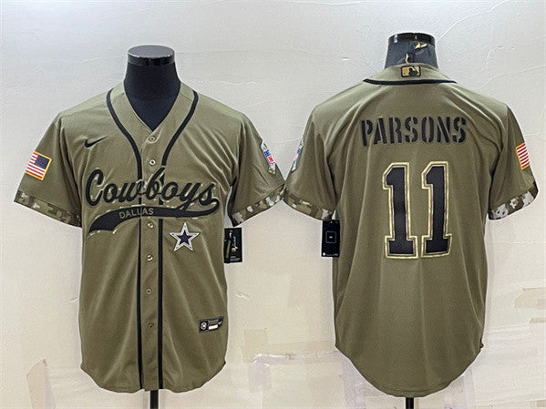Micah Parsons Dallas Cowboys olive Salute To Service jersey