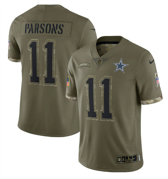 Micah Parsons Dallas Cowboys olive Salute To Service jersey