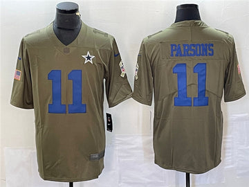 Micah Parsons Dallas Cowboys olive Salute To Service jersey