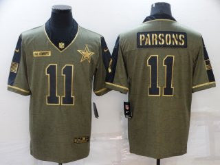 Micah Parsons Dallas Cowboys olive Salute To Service jersey