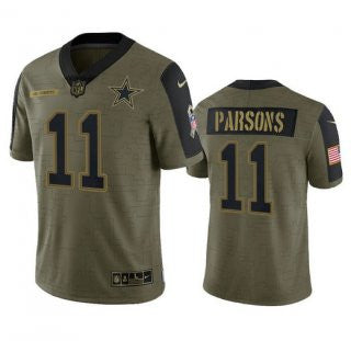 Micah Parsons Dallas Cowboys olive Salute To Service jersey