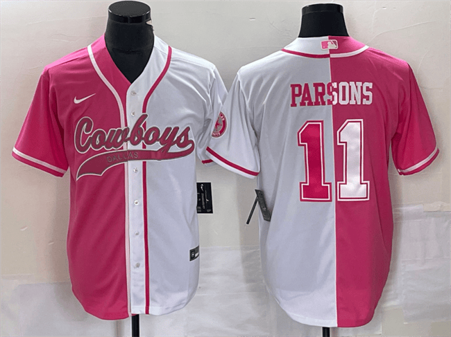 Micah Parsons Dallas Cowboys pink Split jersey