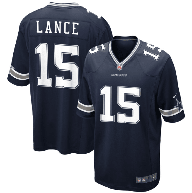 Trey Lance Dallas Cowboys navy Game jersey