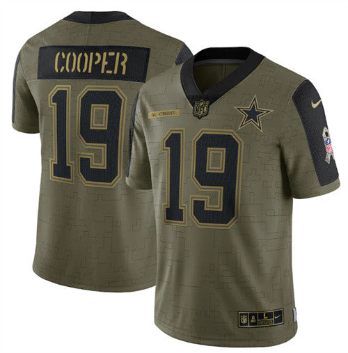 Amari Cooper Dallas Cowboys olive Salute To Service jersey