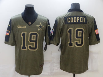Amari Cooper Dallas Cowboys olive Salute To Service jersey