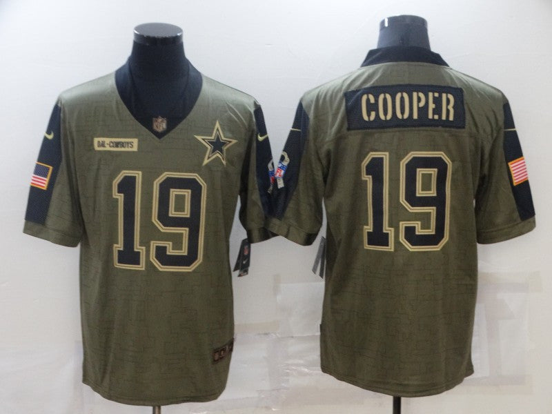 Amari Cooper Dallas Cowboys olive Salute To Service jersey