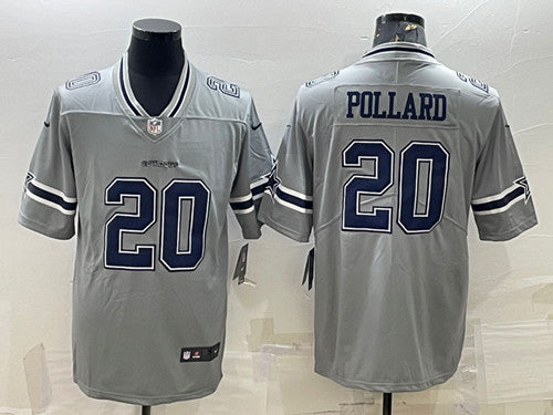 Tony Pollard Dallas Cowboys gray Vapor jersey