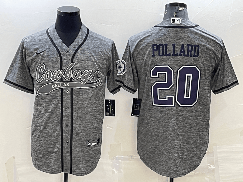 Tony Pollard Dallas Cowboys grey jersey