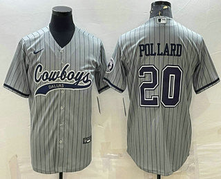 Tony Pollard Dallas Cowboys grey jersey
