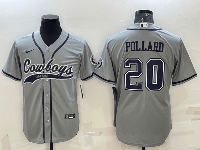 Tony Pollard Dallas Cowboys grey jersey