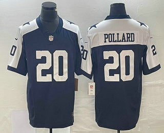 Tony Pollard Dallas Cowboys navy FUSE jersey