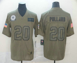 Tony Pollard New Dallas Cowboys olive Salute To Service jersey