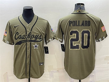 Tony Pollard Dallas Cowboys olive Salute To Service jersey