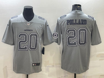 Tony Pollard With Patch Dallas Cowboys gray Fashion jersey