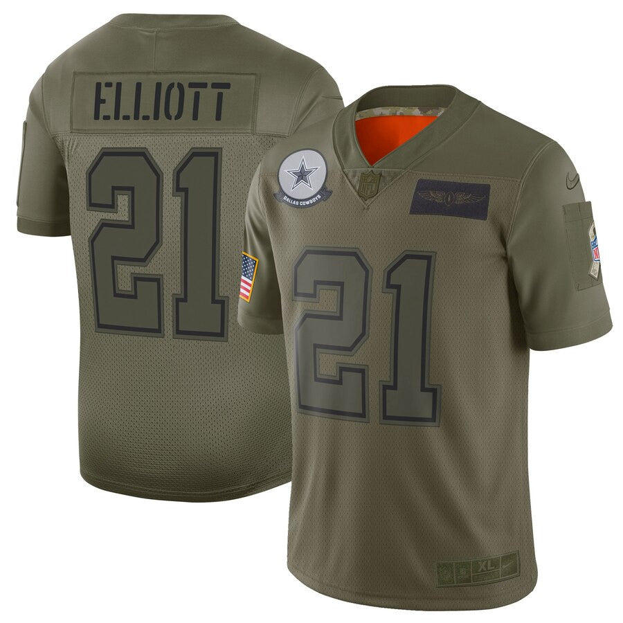 Ezekiel Elliott Dallas Cowboys camo Salute To Service jersey