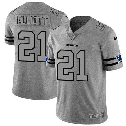Ezekiel Elliott Dallas Cowboys gray jersey
