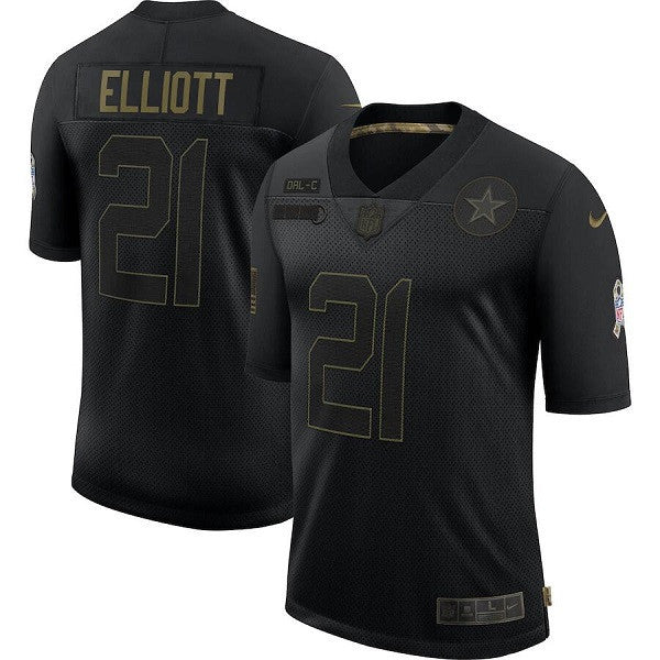 Ezekiel Elliott Dallas Cowboys black Salute To Service jersey