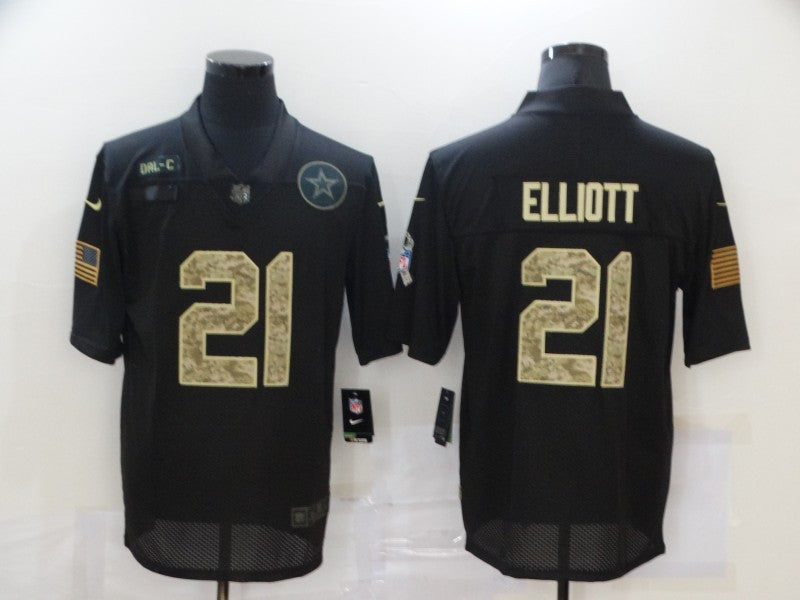 Ezekiel Elliott Dallas Cowboys black Salute To Service jersey
