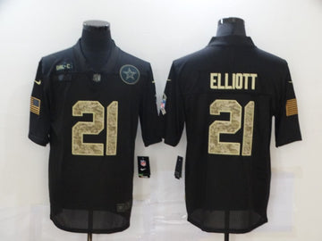 Ezekiel Elliott Dallas Cowboys black Salute To Service jersey