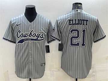 Ezekiel Elliott Dallas Cowboys gray jersey