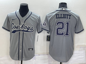 Ezekiel Elliott Dallas Cowboys grey jersey