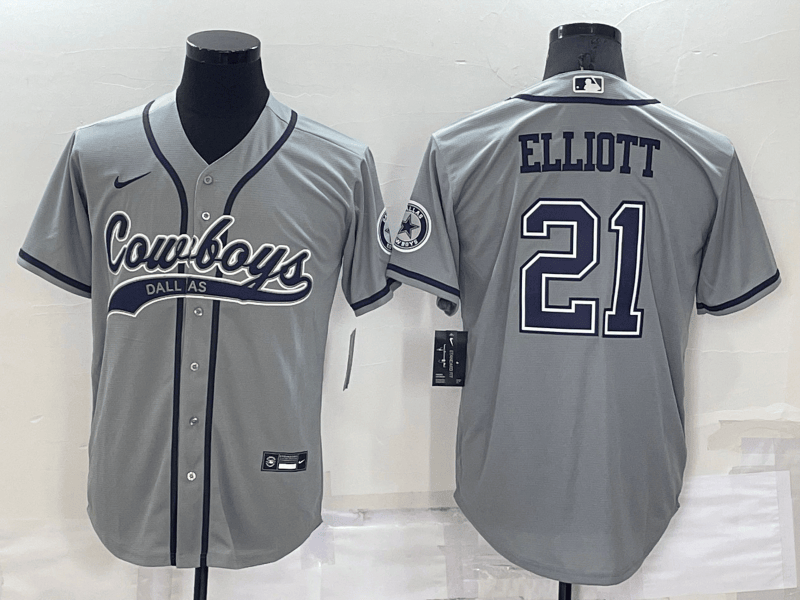 Ezekiel Elliott Dallas Cowboys grey jersey