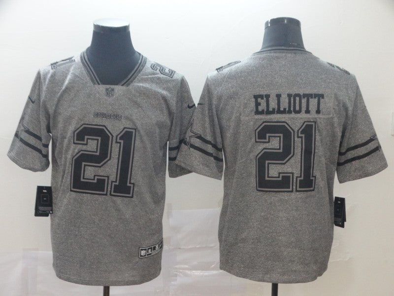 Ezekiel Elliott Dallas Cowboys grey jersey