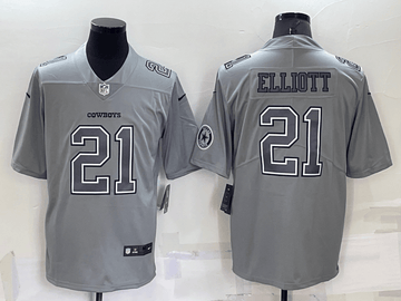Ezekiel Elliott Logo Dallas Cowboys grey Vapor jersey