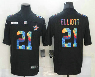 Ezekiel Elliott Multi-Color Dallas Cowboys black Vapor jersey