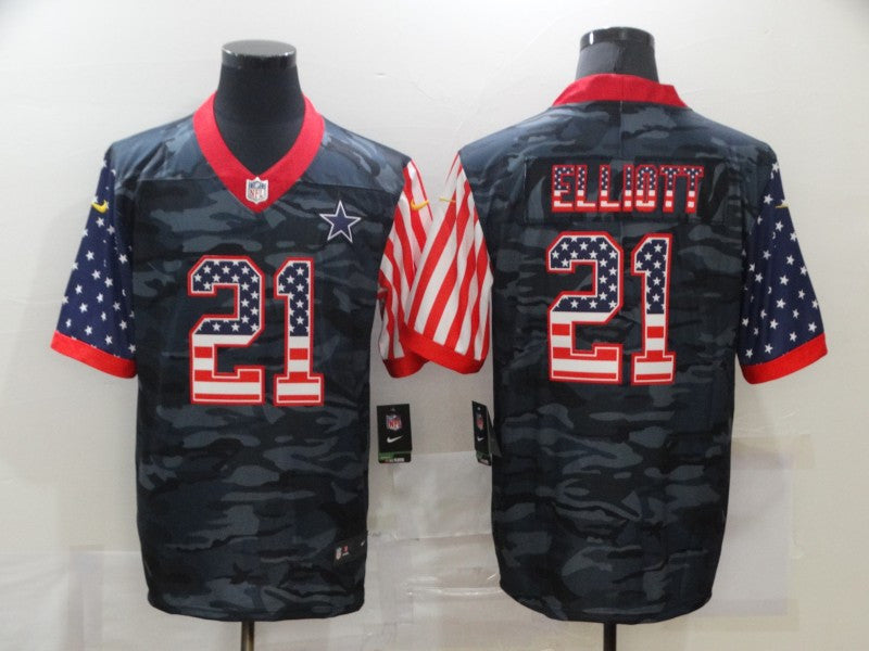Ezekiel Elliott USA Dallas Cowboys camo Salute To Service jersey