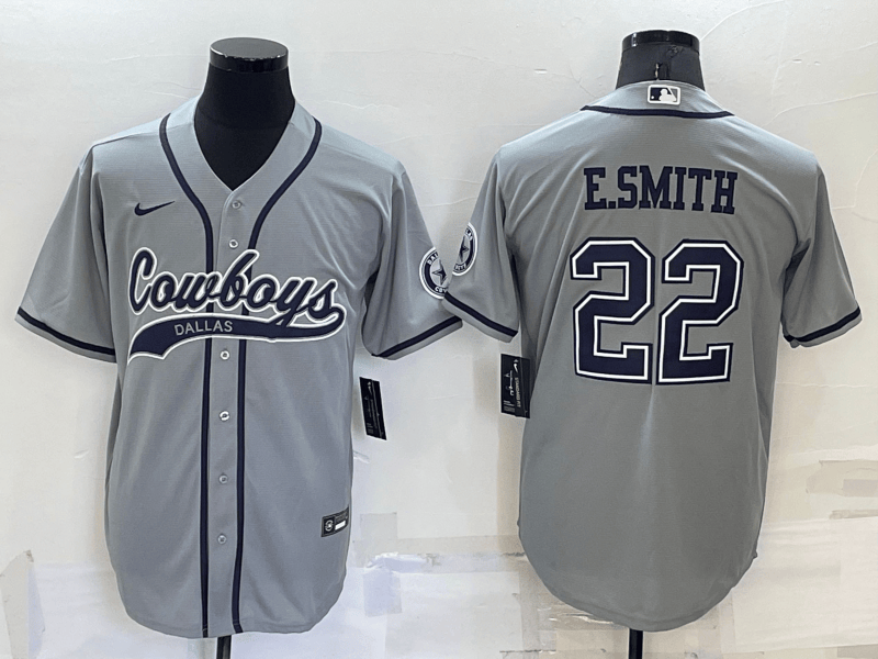 Emmitt Smith Dallas Cowboys grey jersey