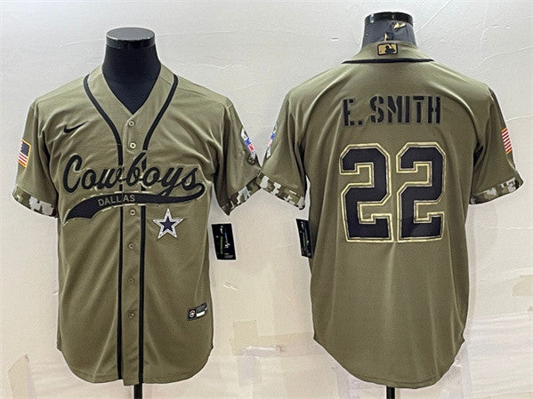 Emmitt Smith Dallas Cowboys olive Salute To Service jersey